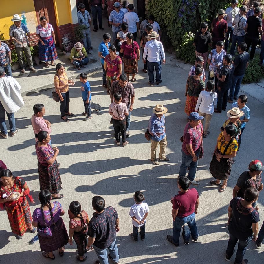 Personas compartiendo en una comunidad al aire libre